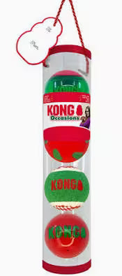 KONG Holiday Occasions Dog Toy Balls, Medium, 4-pack