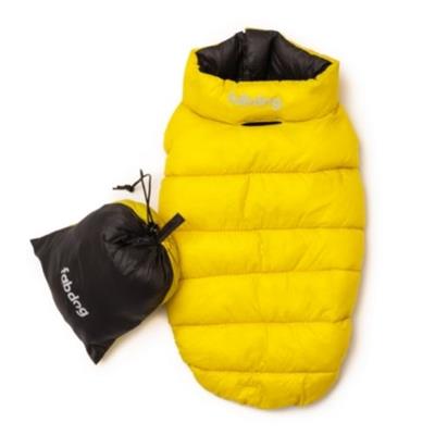 Fabdog Slate/Yellow Pack-N-Go Reversible Puffer Coat