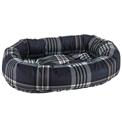 Bowsers Donut Bed Greystone Tartan Microvelvet