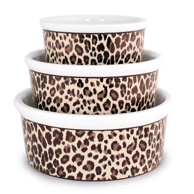 Mission Pets Leopard Ceramic Bowls