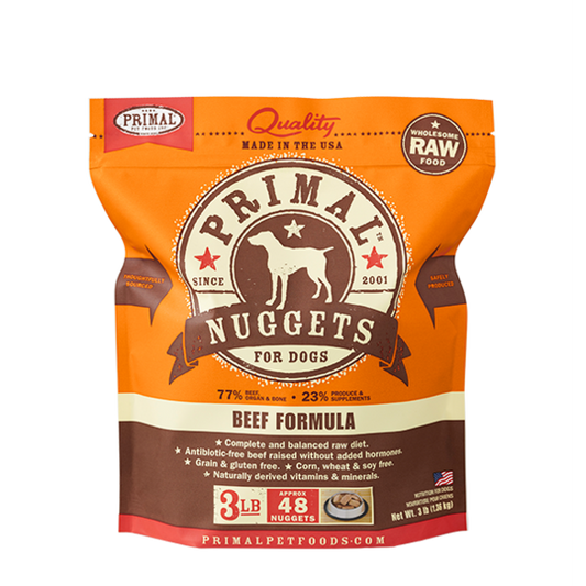 Primal Pet Foods Raw Frozen Nuggets Canine Beef Formula