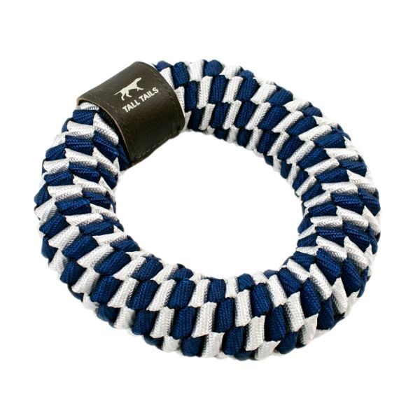 Tall Tails Navy Braided Ring Toy