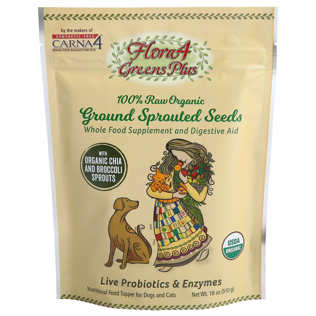 Carna4 - Flora4 Greens Plus - Ground Sprouted Seeds Supplement