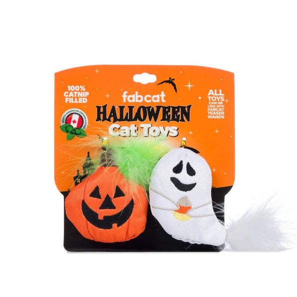 Fabcat Pumpkin/Ghost 2-Pack Cat Toy