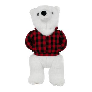 Tall Tails Plaid Polar Bear with Squeaker