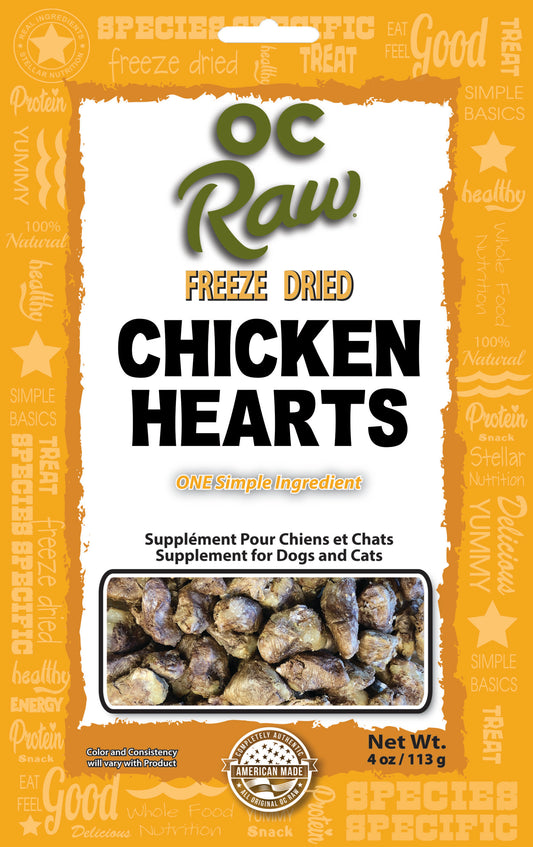 OC Raw Freeze Dried Chicken Hearts