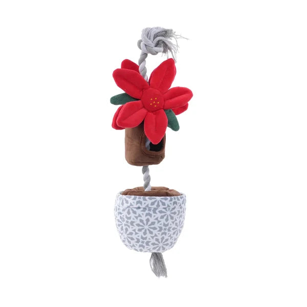 Tall Tails Holiday Dog Toy Poinsettia Tug & Treat