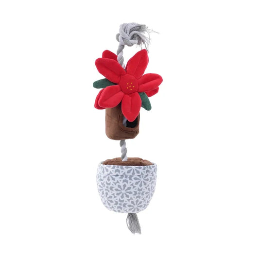 Tall Tails Holiday Dog Toy Poinsettia Tug & Treat