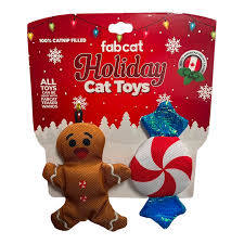 Fabcat Holiday Gingerbread & Peppermint Catnip Cat Toy