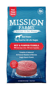 Mission Farms Frozen Raw Beef and Pumpkin