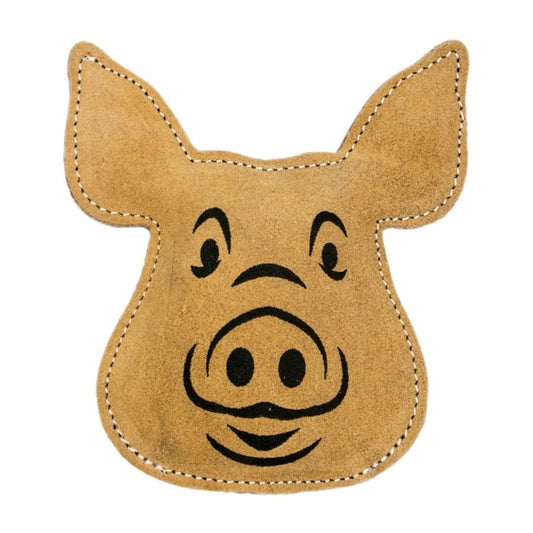 Territory Natural Leather Pig Dog Toy