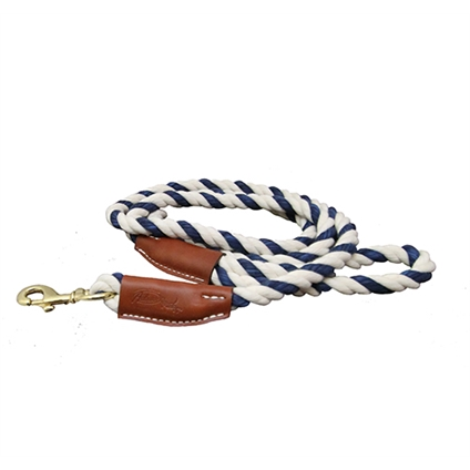 Auburn Leathercrafters 1/2" Width Cotton Rope Leash available w Snap-End or Slip-End