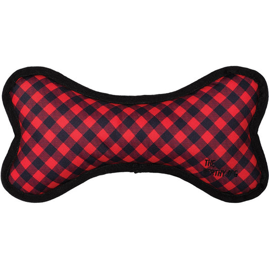 The Worthy Dog Plaid Bone Toy