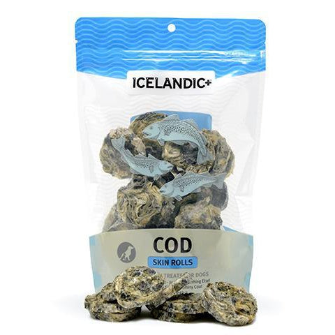 Icelandic+ Cod Skin Rolls Dog Treat 3-oz Bag