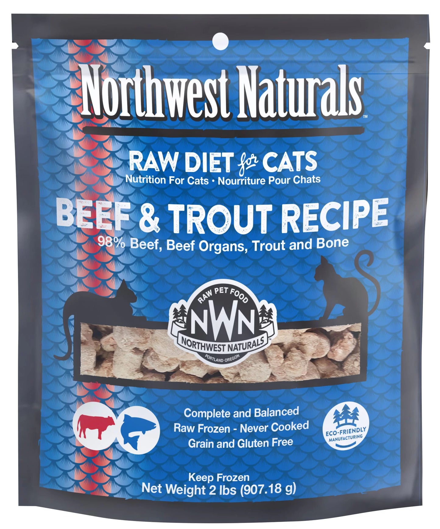 Northwest Naturals Raw Diet for Cats Beef & Trout Recipe