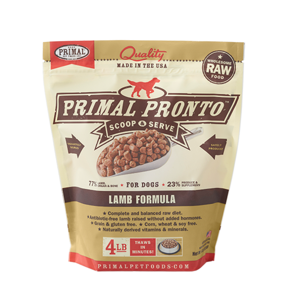 Primal Pet Foods Pronto Raw Frozen Canine Lamb Formula