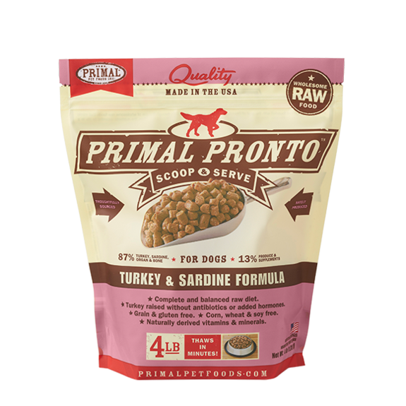 Primal Pet Foods Pronto Raw Frozen Canine Turkey & Sardine Formula