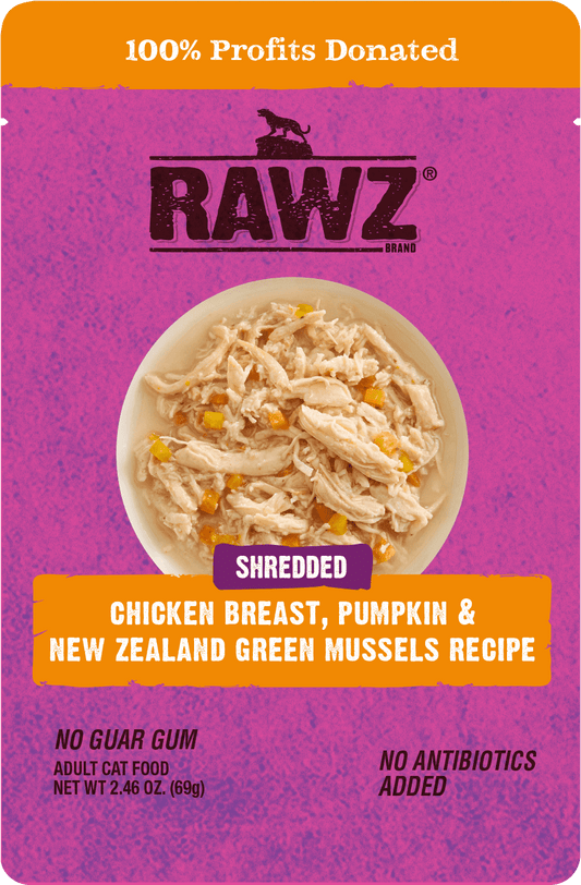 RAWZ Shredded Chicken Breast, Pumpkin & New Zealand Green Mussels