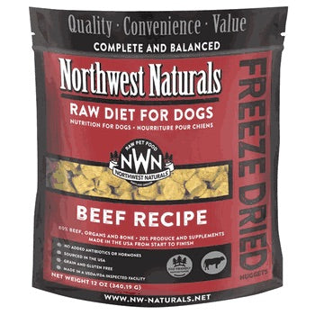 Northwest Naturals Freeze Dried Raw Diet for Dogs Beef Recipe