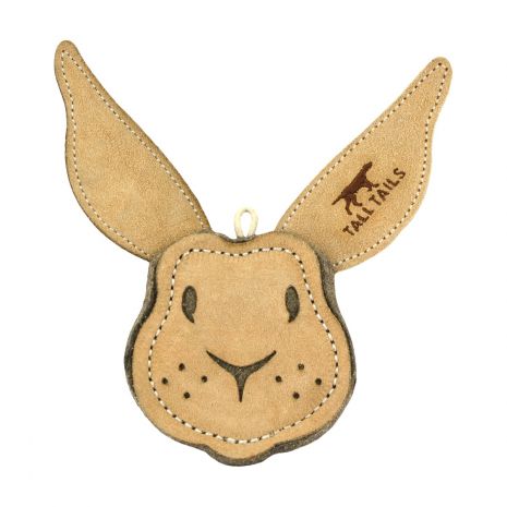Tall Tails Natural Leather Scrappy Rabbit Toy 4"